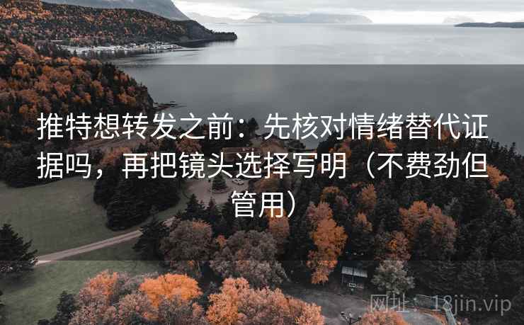 推特想转发之前：先核对情绪替代证据吗，再把镜头选择写明（不费劲但管用）