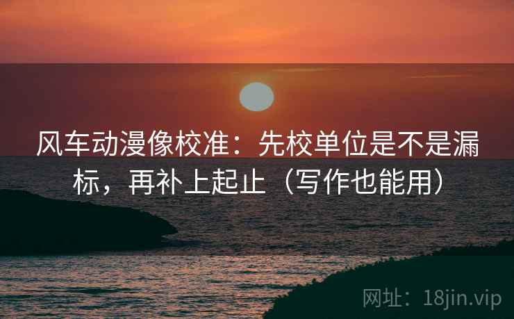 风车动漫像校准:先校单位是不是漏标,再补上起止(写作也能用)