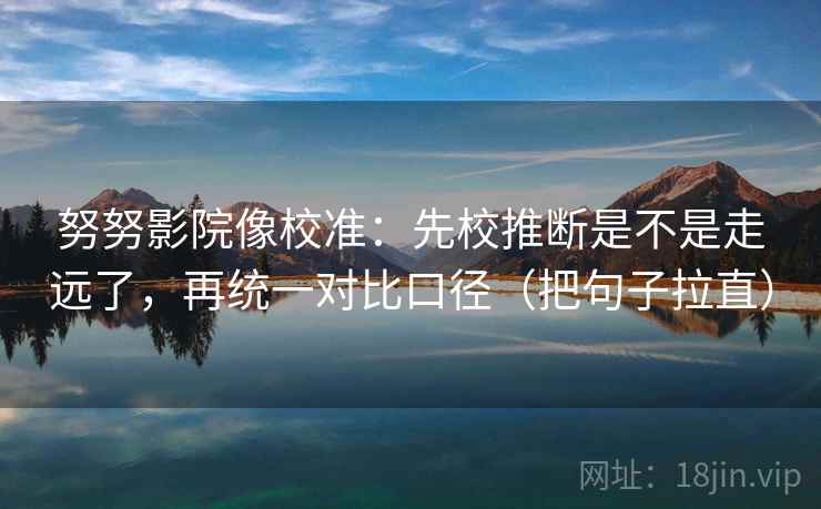 努努影院像校准：先校推断是不是走远了，再统一对比口径（把句子拉直）  第2张